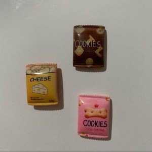 Snack Bags Themed Set of 3 Magnets